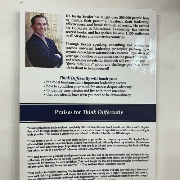 Think Differently Paperback Book By Kevin Snyder SIGNED. - Picture 4 of 5